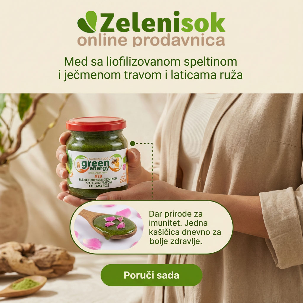 Med sa liofilizovanom speltinom i ječmenom travom i laticama ruža, 250 gr - Slika 3